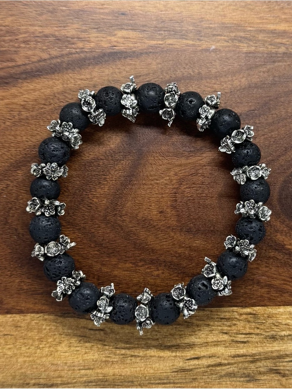 ✨ Handmade Lava Stone Stretch Bracelet ✨